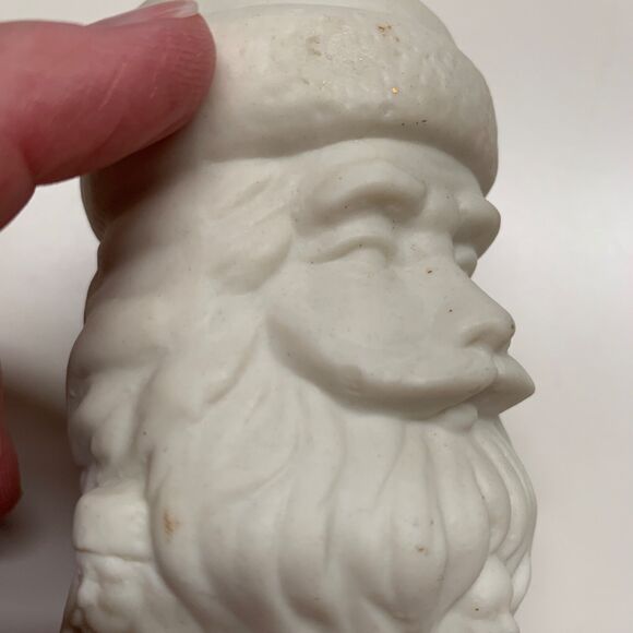 Santa Claus Christmas Pillar Candle Holders Ceramic Decor 5 in. Vintage Taiwan - Picture 10 of 10